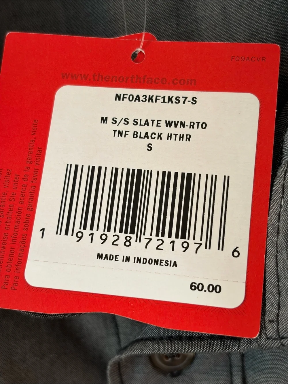 The North Face Slate Gray Short Sleeve Button Up Shirt Size S